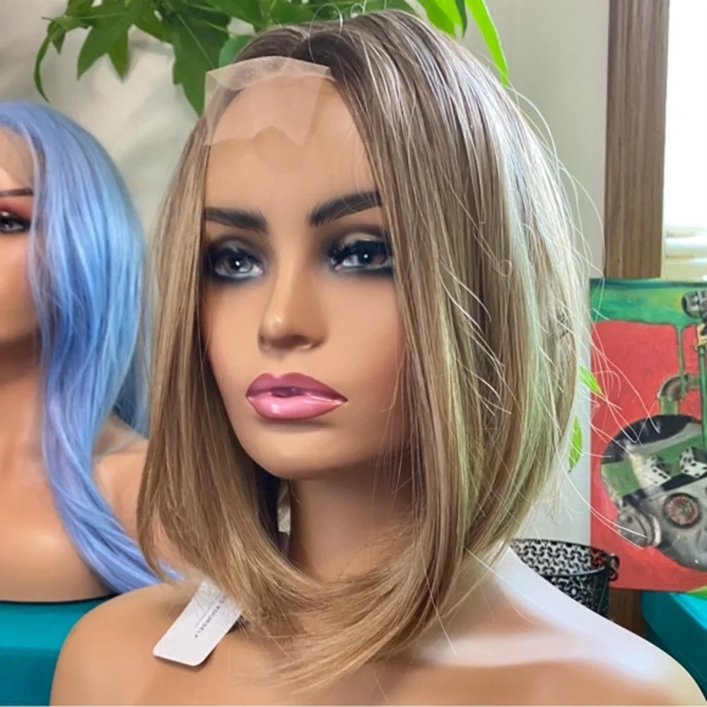 Champagne dirty blonde lace bob wig
